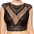 Crop top, sheer mesh, floral lace, small dots